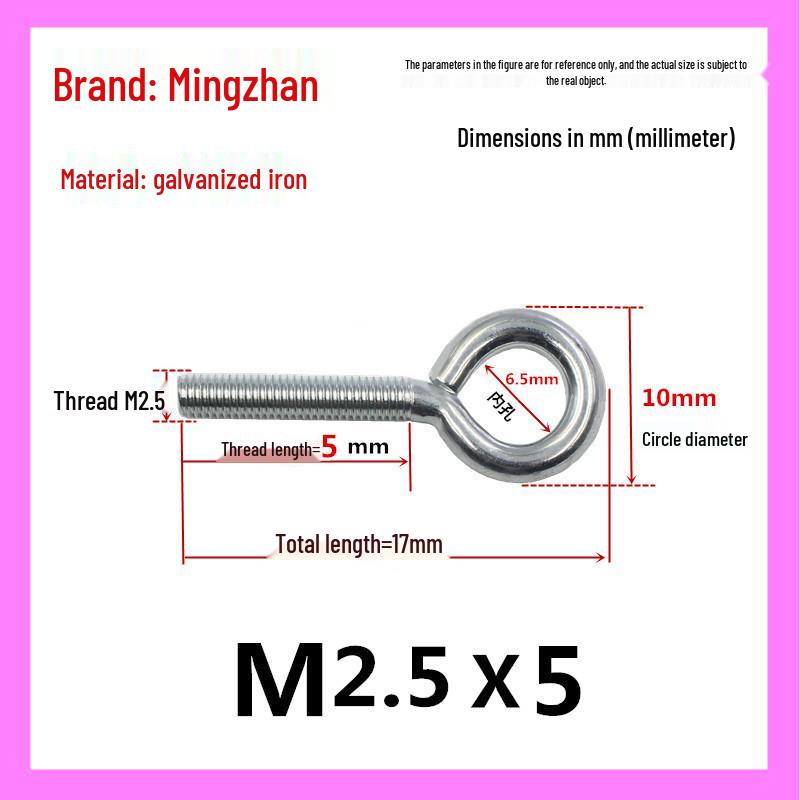 Closed Hook Eye Bolt Screw Ring Hanger - M2.5 to M8 Machine Thread