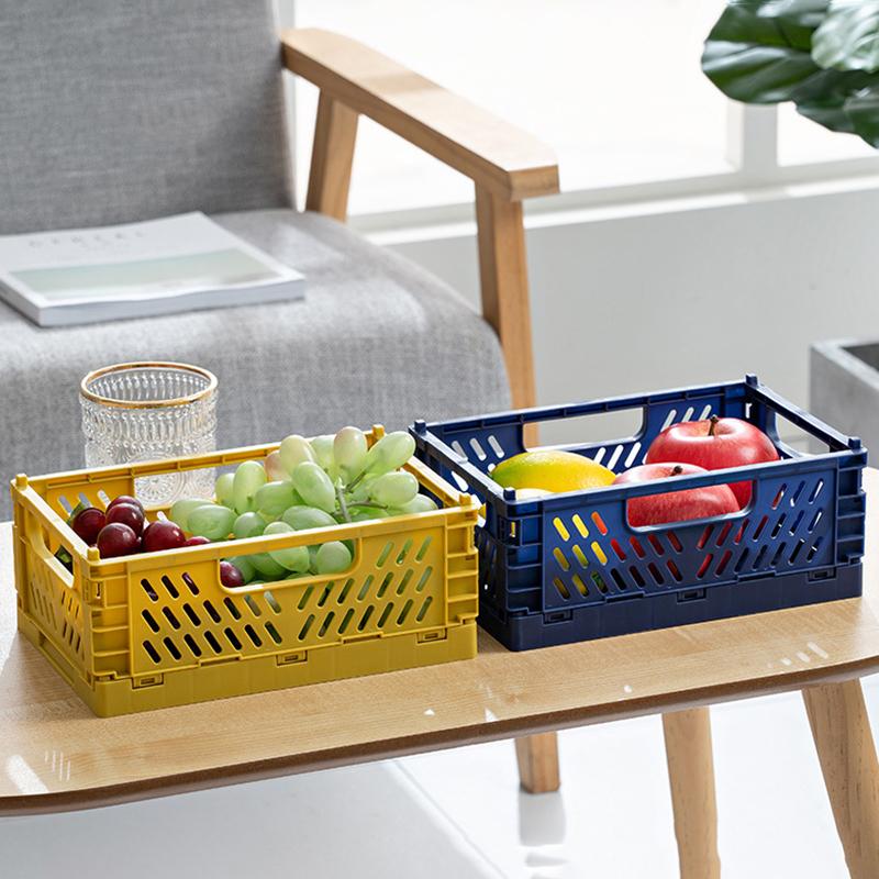 Creative Collapsible Storage Box Home Storage Supplies Utility Cosmetic Container Desktop Organizer Box Plastic Folding Basket