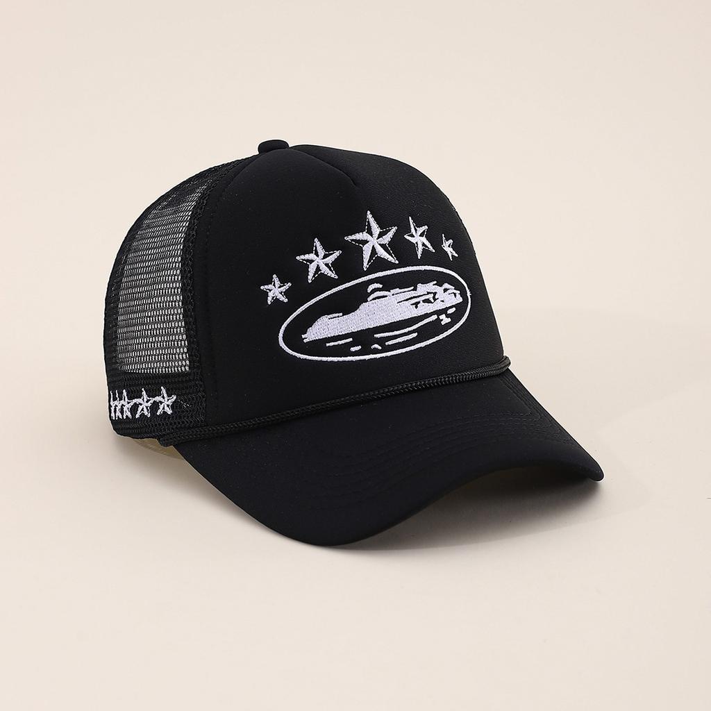 Unisex Männer Frauen Kappe Pentagramm Stickerei Baseball Netzmützen Frühling Sommer Outdoor Verstellbar Lässige Hüte Sonnenschutzhut