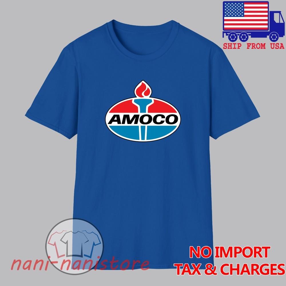 Amoco Oil Racing Car Motorcycle Men#039;s Blue Size S5XL Unisex T-Shirt L