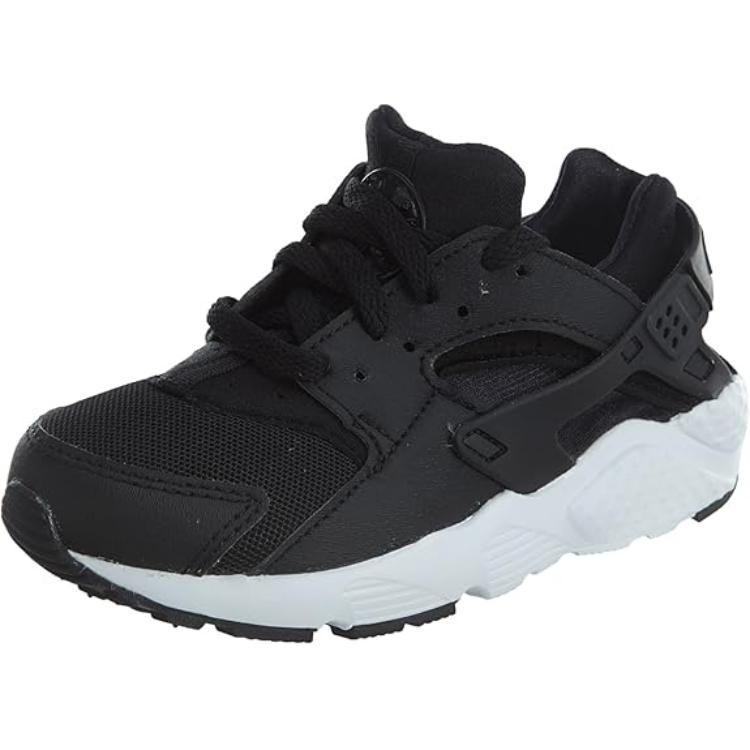 Nike Air Huarache Run Slip Resistant Abrasion Resistant Low top Kids' Running Shoes Black White Kids' 704949-011