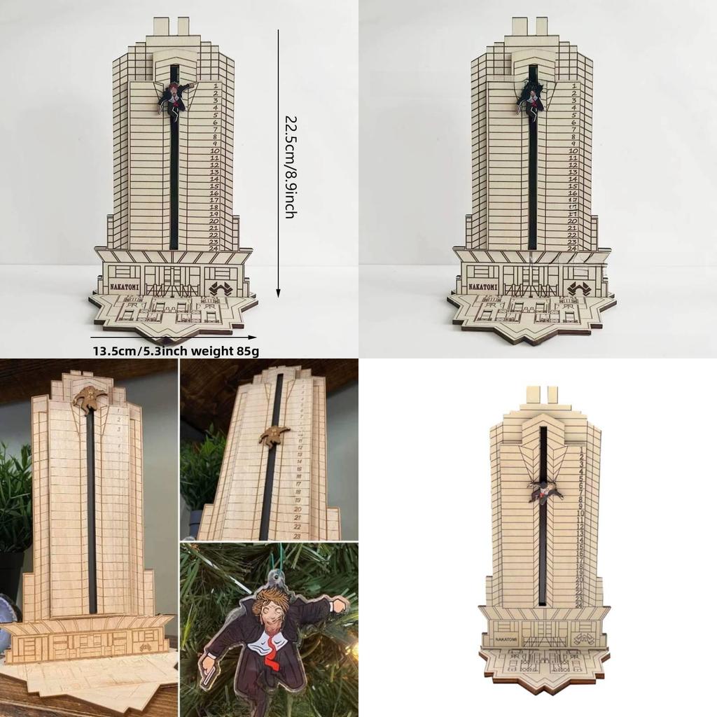 Neústupný Dřevěný Vánoční Kalendář Vánoční Dekorace s Prostorem pro Překvapení pro Obdarování