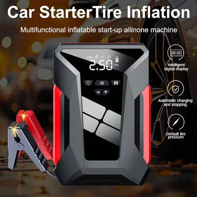 1600A Car Power Bank Jump Starter Portable Emergency Charger Booster Air Pump Compressor Starting Inflation Integrated Machine