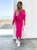 Women's 2-Piece Outfit V-Neck Long Sleeve Sweatshirt with Slim Fit Camisole Dress Solid Color Summer Spring Set