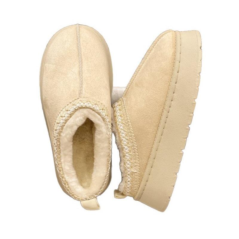 Winter new Mao Mao mouth snow boots women's thick-soled short tube thickened one pedal lazy light cotton shoes