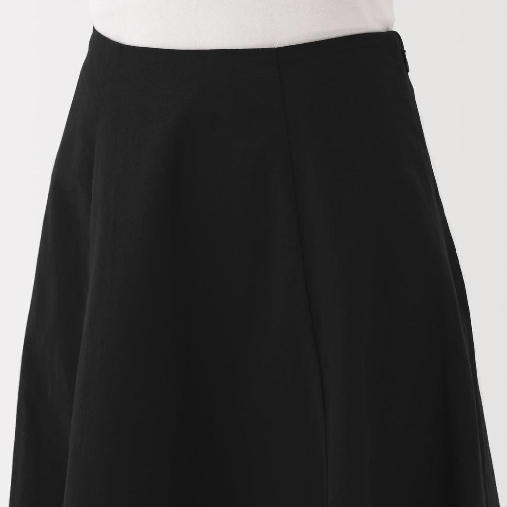 MUJI Women's Cool Flare Skirt, BE1VTA5S, Black, Size S