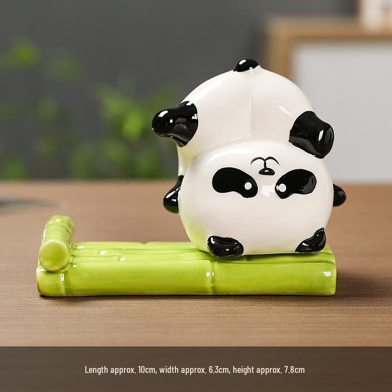 

Creative Panda Phone Holder: Cute Cartoon Ornament for Home Decor and Good Luck Souvenir Gift