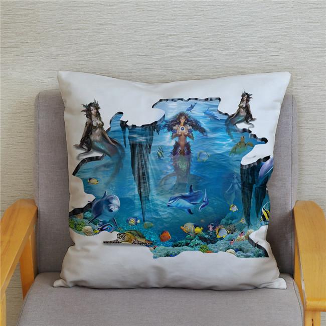 Poszewka na poduszkę Wzór delfinów oceanicznych Nadruk świata podwodnego Poduszka Dzieci Sofa Dekoracja domu