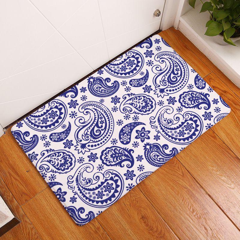 Elegant Persian Ornamental Paisley Buta Pattern Doormat For Luxurious Home Decor