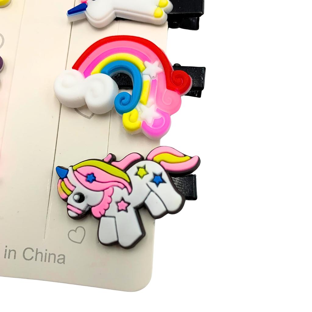 Set Of Colorful Unicorn Hair Clips 10 Pcs.