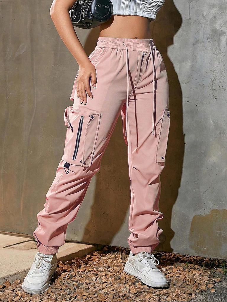 European & American Women's Tactical Cargo Pants - Summer Sports Style, Drawstring Casual Wear.