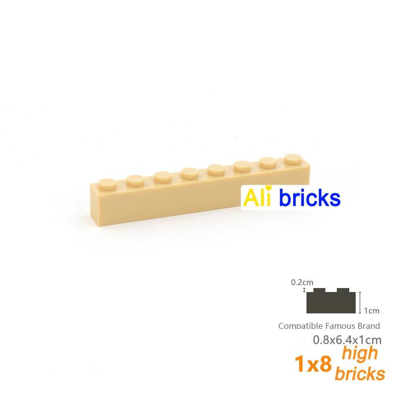 6pcs/lot DIY Blocks Building Bricks Thick 1X8 Educational Assemblage Construction Toys for Children Size Compatible With Brand