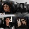 M-Michael Jackson Pop King Cushion Cover Pillow Case Anti-Dustmite Invisible Zipper Silky Plush Cushion