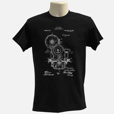 Motor patentinspiriertes T-Shirt Motorrad-T-Shirt Biker-Shirt Mechaniker-T-Shirt Unisex-T-Shirt