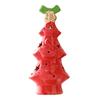 Ceramic Christmas Tree Night Light Glowing Decorative Lamp with Star Topper Xmas Tree Figurines for Holiday Home Decor