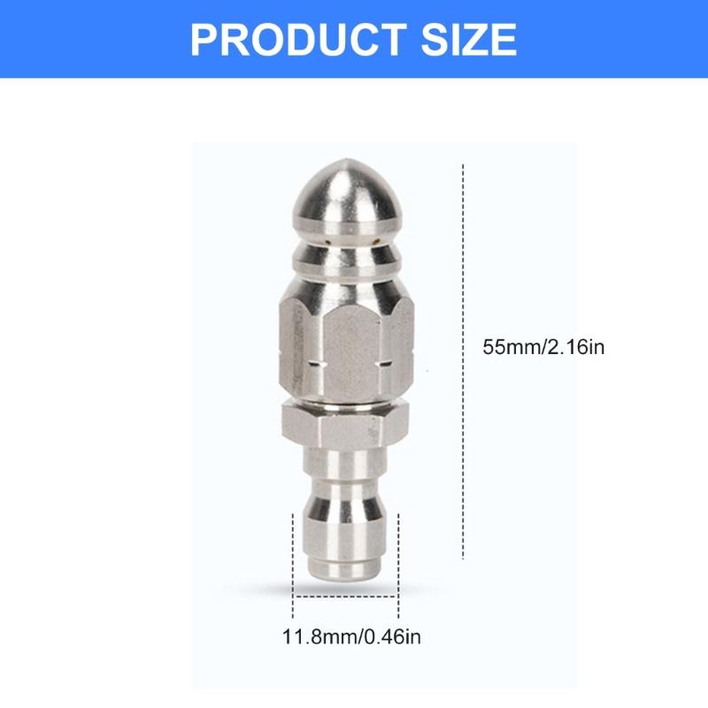 Steel 1/4 Inch Drain Cleaner Nozzle Heavy Duty Clog Removal Tool Unclogging Nozzles Easy To Use for Pipes & Sewer Lines