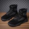 Martin boots men's autumn new lightweight breathable men's boots fashion high-top canvas sports and leisure shoes