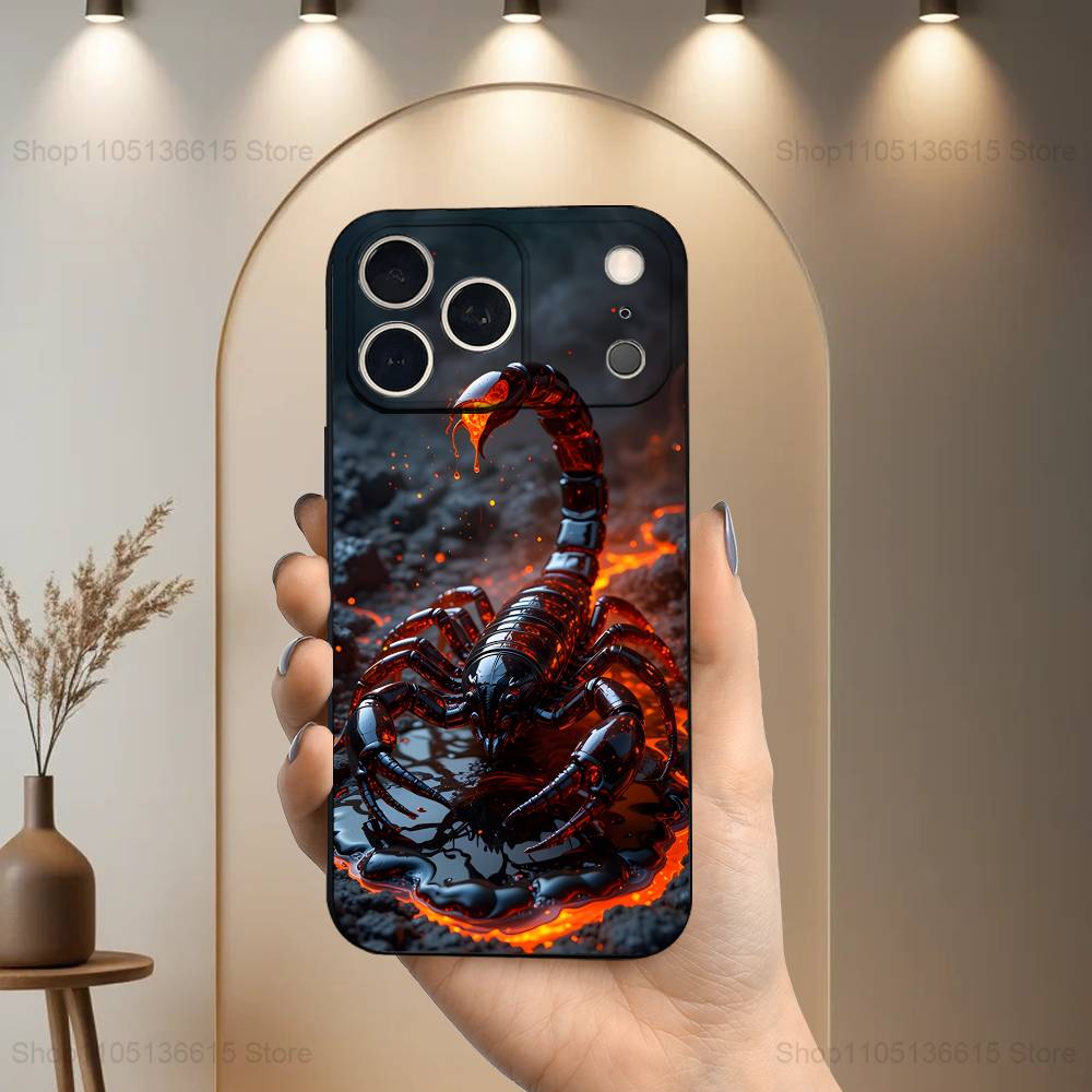 Cool Myth Art Scorpion For iPhone 13,16,11,14,17,12,15,Plus,Pro Max,XS,X,XR,SE,Mini,8,7,Phone Case Soft Silicone Black