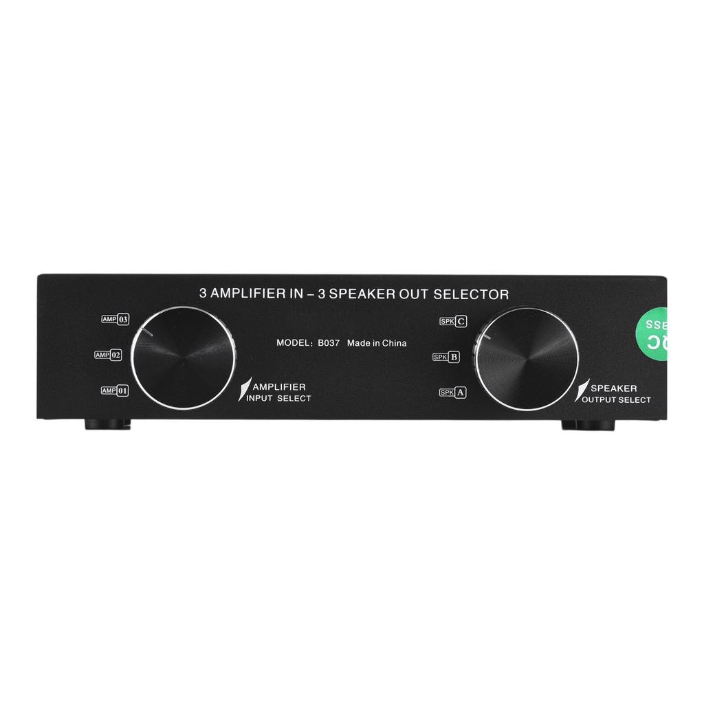 AMP Speaker Selector 300W Powered Speaker Splitter for Home Audio OUT Switcher Selector Plug and Stereo Sound Quality Switch, 1-Channel Systems, 3/3