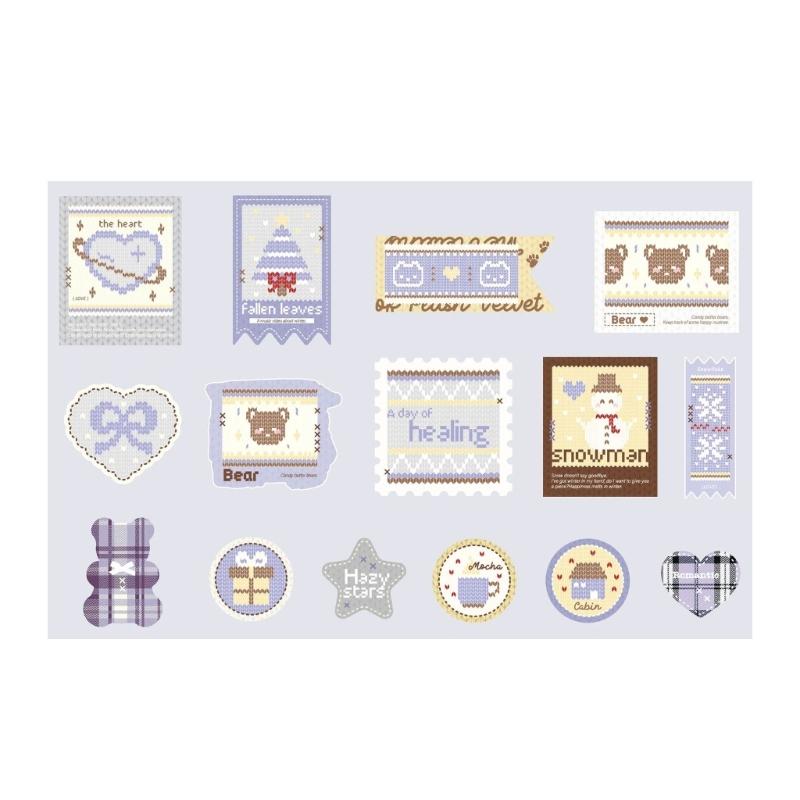 

Aesthetic Knitted Print Paper Sticker Scrapbooking Decorations Sticker for Card Making Journaling and Gift Wrapping