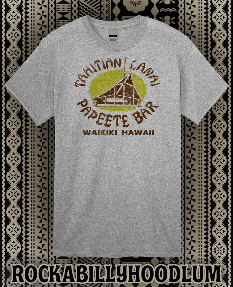 Retro Tiki Art Tee Tee T Shirt Bar Mug Restaurant Waikikian Papeete Bar Hawaii 2XL
