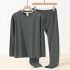 Men's Double-Sided Fleece Warm Winter Thermal Set: Long-Sleeved Top & Seamless Pants
