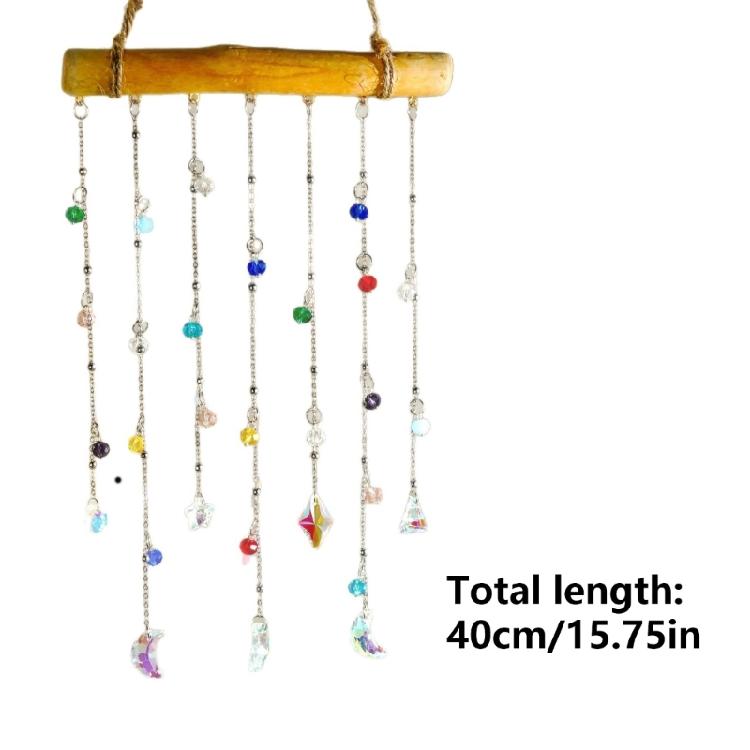 Crystal Suncatchers Window Hanging Moon Star Wind Chimes Sun Catchers Rainbows Makers Ornament Home Garden Decors Gift