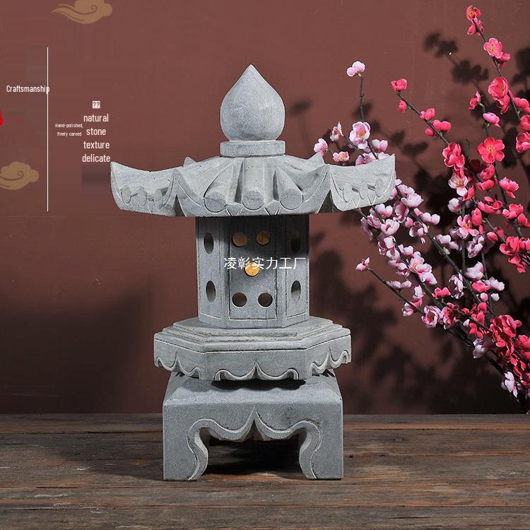 Bluestone Stone Lantern: Zen Landscape Decoration for Gardens and Courtyards