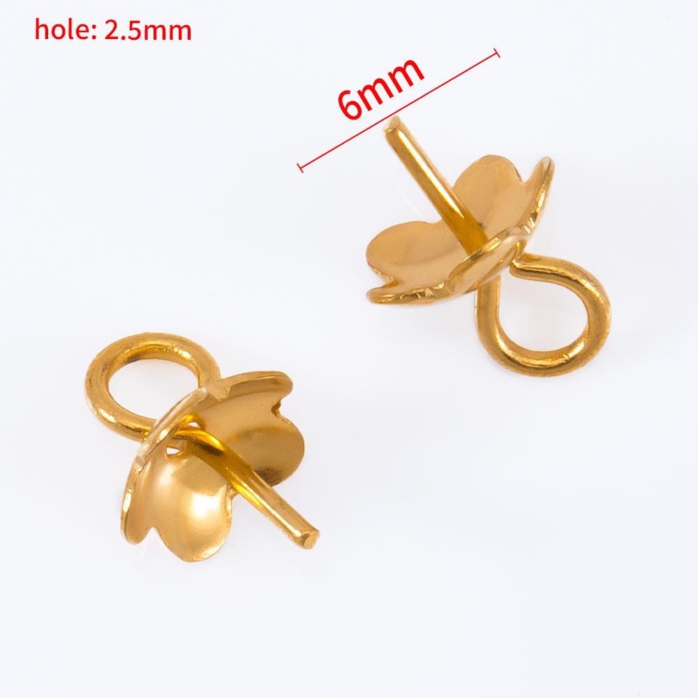30pcs 50pcs Stainless Steel Flower Screw Eye Pins Bail Top Drilled Bead End Caps Pendant Connector for DIY Jewelry Making Supply