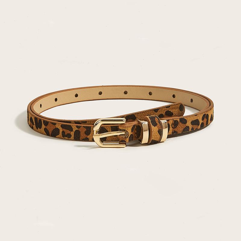 

Women s Vintage Slim Faux Leather Belt Fashionable Pin Buckle Waist Belt Decoration Simple Summer Leopard Print Belt In Stock Cross-border Belt