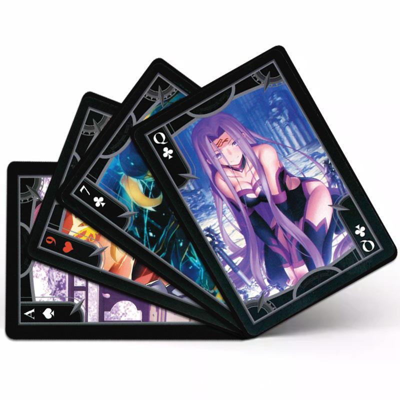 54pcs Game Fate / Grand Order Playing Cards Anime Peripheral Cards Saber Picture Poker Cartoon Toys Collect Gift