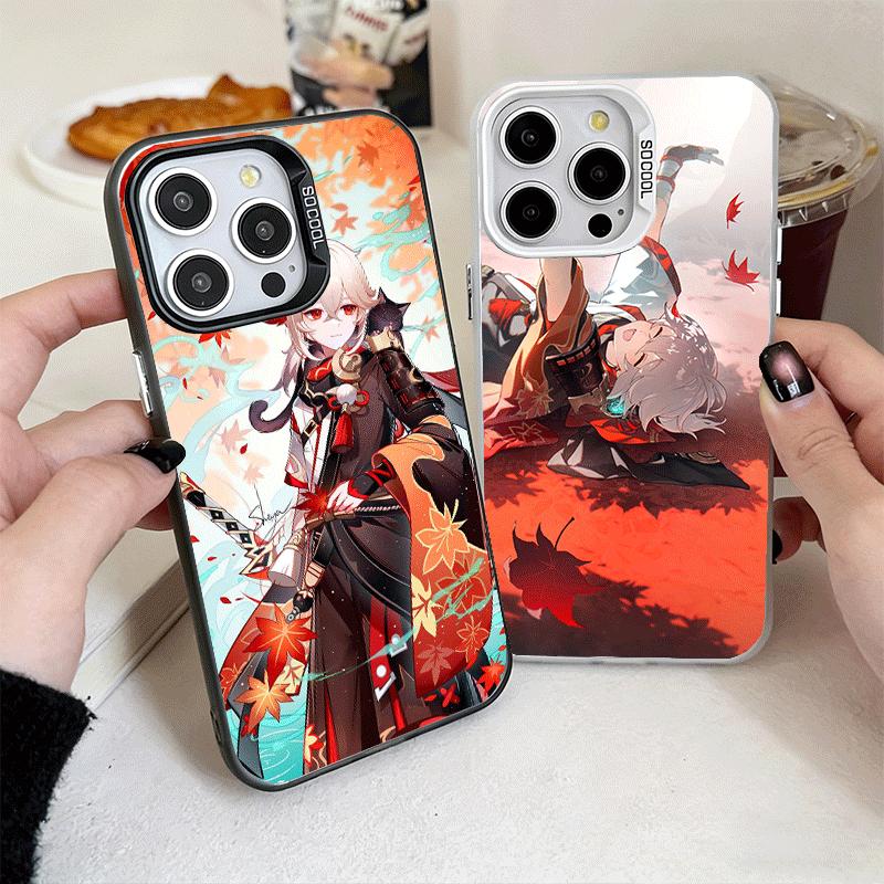 Genshin Impact Kazuha Weiche Handyhülle für iPhone 15 16 17 Pro Max 17Air 16E 14 Plus 13 12 Mini Stoßfeste Hülle Rückschale