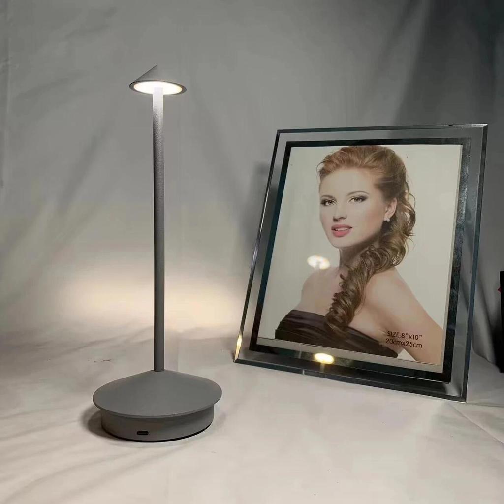 1 lámpara de mesa recargable creativa con luz LED táctil para comedor, hotel, bar, mesa de café, lámpara de escritorio decorativa