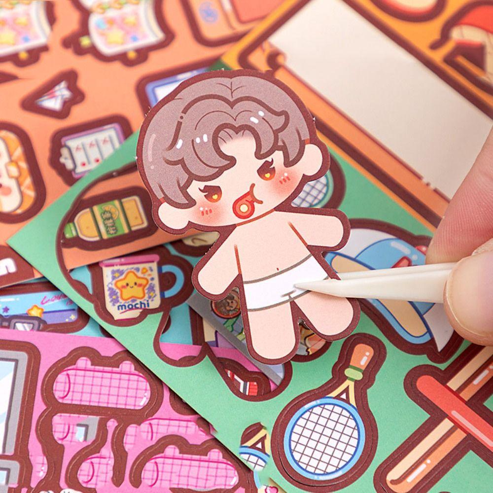 Sticker Book Telado Busy Book Paper DIY Scene Material Sticker Handmade Quiet book  Girls