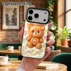 Phone Case: 2D flat design, suitable for iPhone 18, 17, 16, 15, 14, 13 Pro protective case, caramel brown little bear, perfect Christmas and Halloween