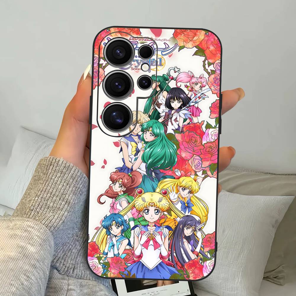 Anime S-Sailors M-Moons Pouzdro na telefon Pro Samsung S 24 Fe 25 Ultra Plus 20 Lite 21 30 22 23 24 22 Ultra 5G Fundas