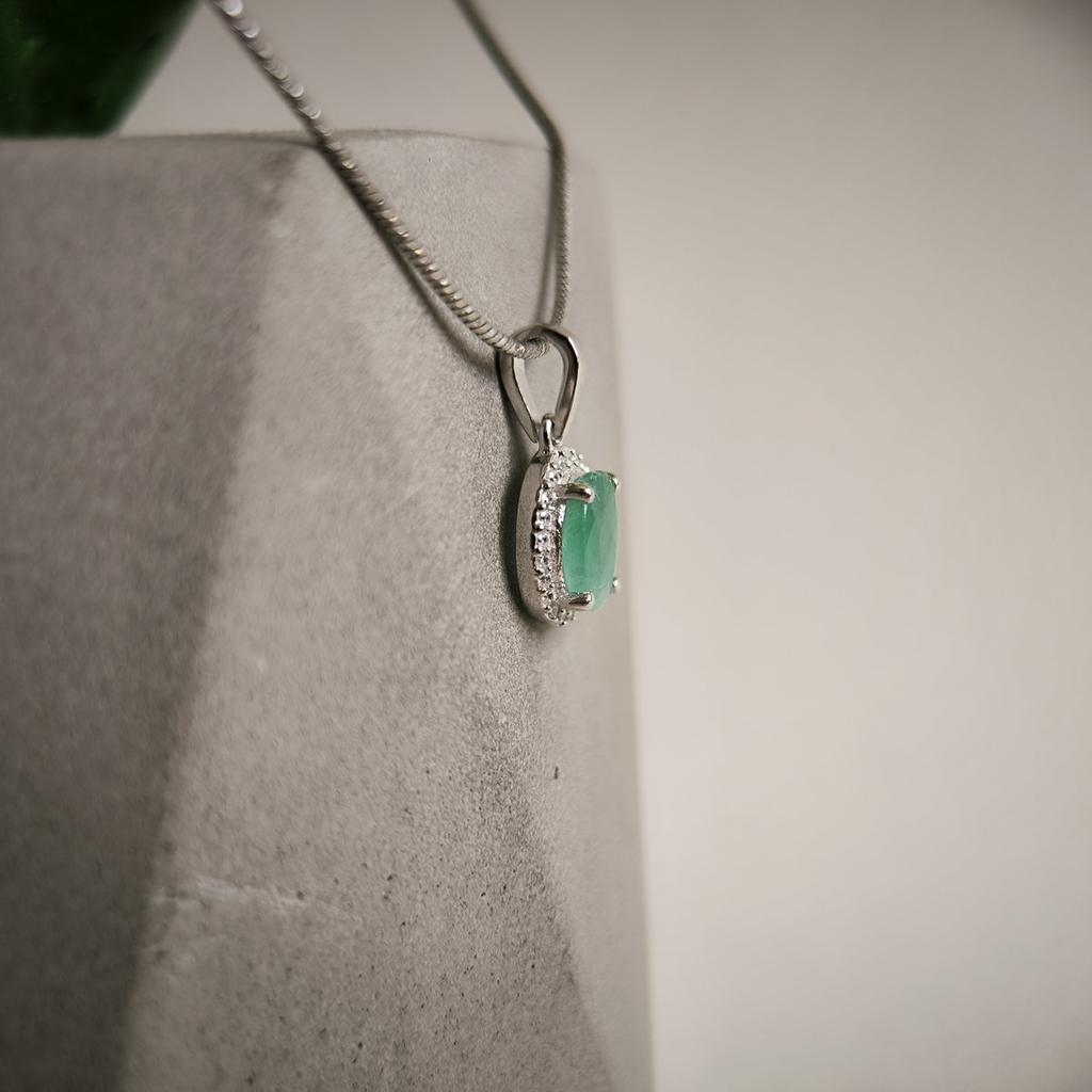 Серебряная подвеска с изумрудом 1.373ct (2214205)