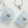 Portable Key Chain 2 Inch 2 Inch Photos Holder Photo Album for Mini Photo Sticker Jelly Color Card Holder 16 Pockets