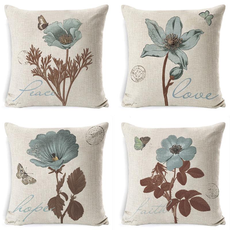 

New Halloween Throw Pillow Case Sofa Cushion Nordic Festival Decoration Simple Linen Pillow Case Set 45 * 45Cm (4 pillowcases)