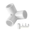 PVC Tee, Tee PVC Fittings | 3D Pipe Connections 3D 3-Way Square 5-Way White