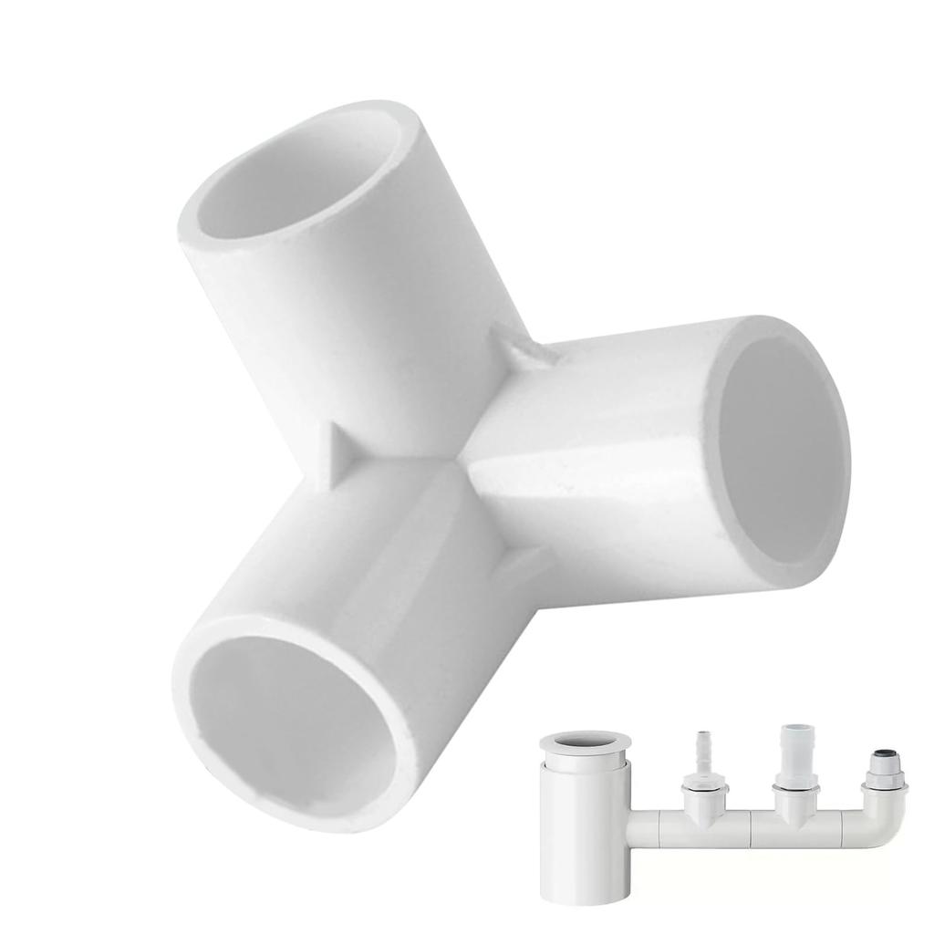 PVC Tee, Tee PVC Fittings | 3D Pipe Connections 3D 3-Way Square 5-Way White