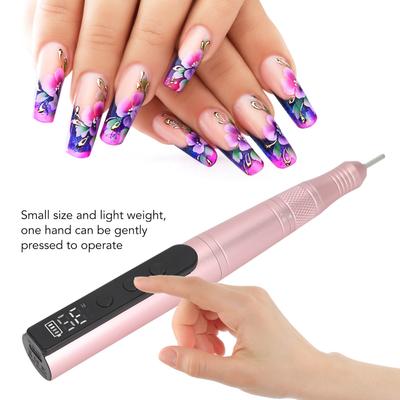 Kit de ponceuse à ongles électrique Polisseuse à ongles 35000 tr/min Portable Rechargeable Manucures Pédicures Stylo vernis à ongles