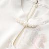 Women's Summer Pearl Frog Button Qipao Dress - New Chinese Style Print with Stand Collar
