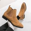 Designer New Men's Quality Pointed Suede Leather Casual Chelsea Ankle Boot Male Winter High Tops Oxford Shoes Zapatos Hombre