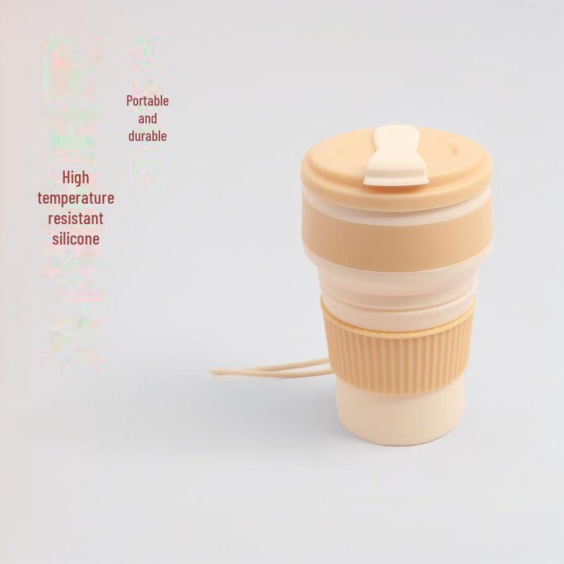 Foldable Silicone Coffee and Juice Cup for Travel and Outdoor Use