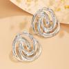 Vintage Design Geometrische Spiral Muschel Ohrringe für Damen Goldfarbe Hohl Rund Piercing Hängeohrringe Damenschmuck Geschenke