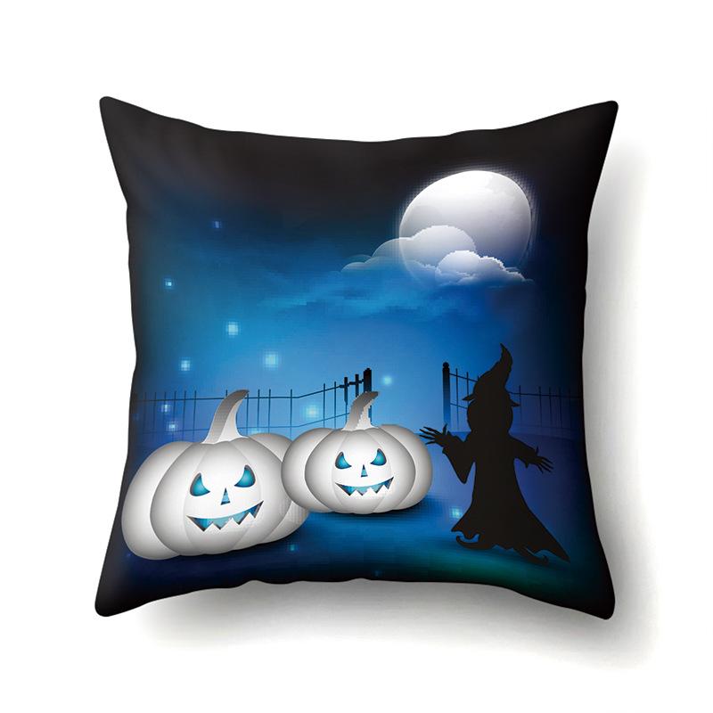 Halloween Polyester Pillow Case Car Waist Pillow Pumpkin Sofa Cushion Cover Office Living Room Pillow Case