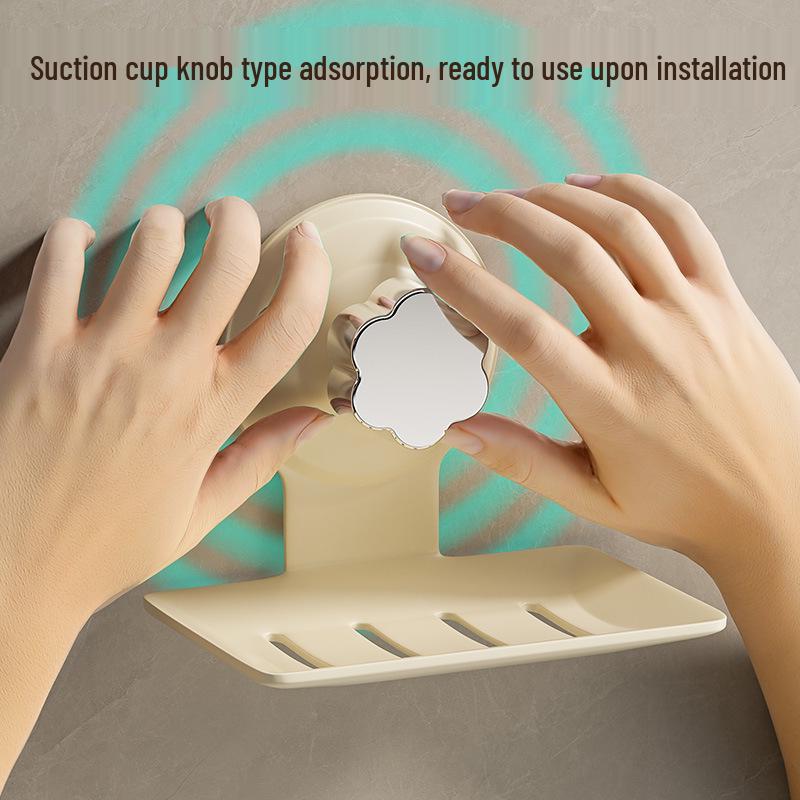 Wall-Mounted Punch-Free Soap Draining Holder for Bathroom and Toilet