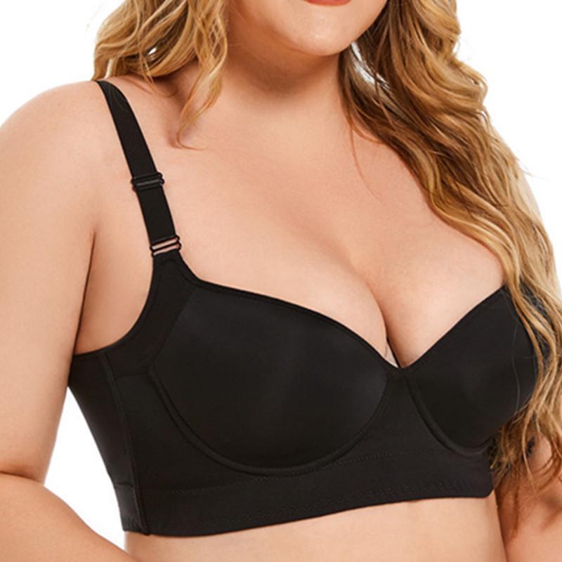 Wire-Free Push-Up Vest Bra with Side Support and Adjustable Straps