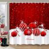 Christmas Gift Theme Shower Curtains Snowman Christmas Tree Mascot Ball Happy New Year Washable Home Bath Curtain Bathroom Decor